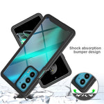 Til Motorola Edge 20 PC+TPU Hybrid Telefoncover Ridsefast med Følsom PET Skærmbeskytter