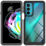 Til Motorola Edge 20 PC+TPU Hybrid Telefoncover Ridsefast med Følsom PET Skærmbeskytter