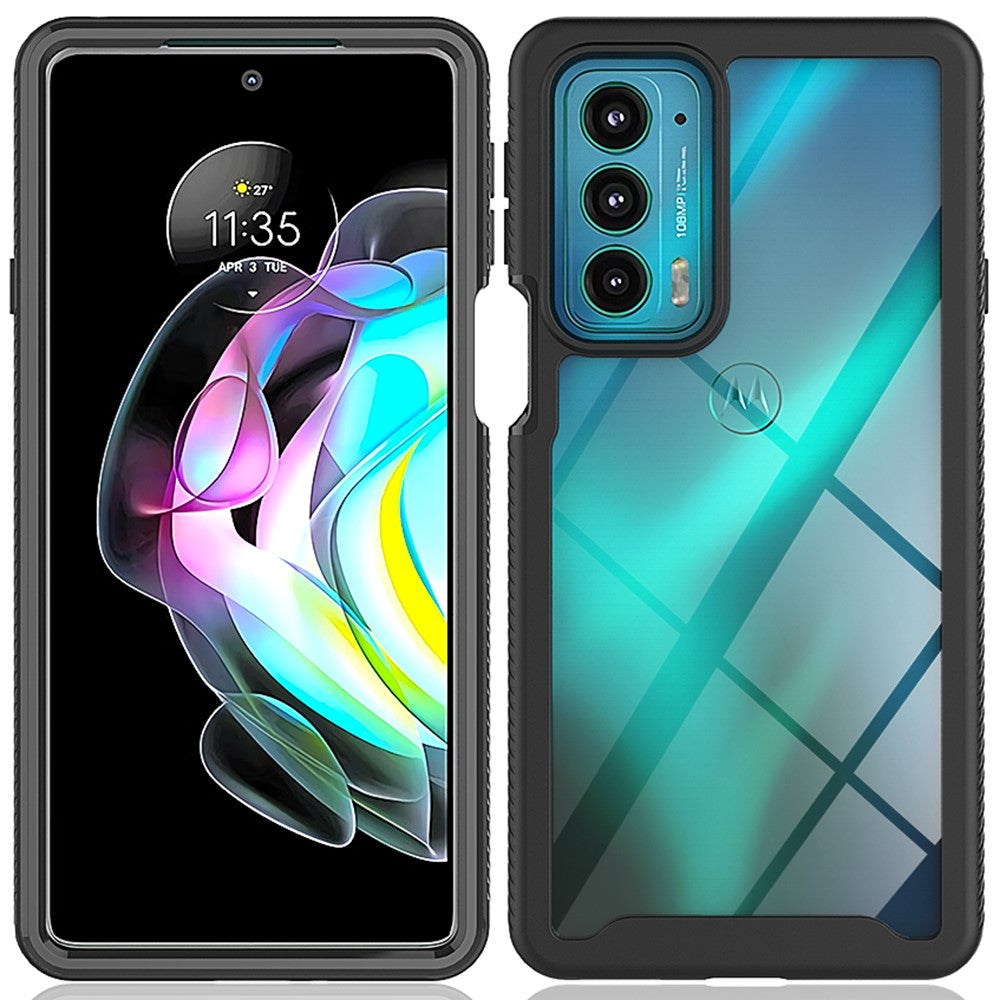 Til Motorola Edge 20 PC+TPU Hybrid Telefoncover Ridsefast med Følsom PET Skærmbeskytter