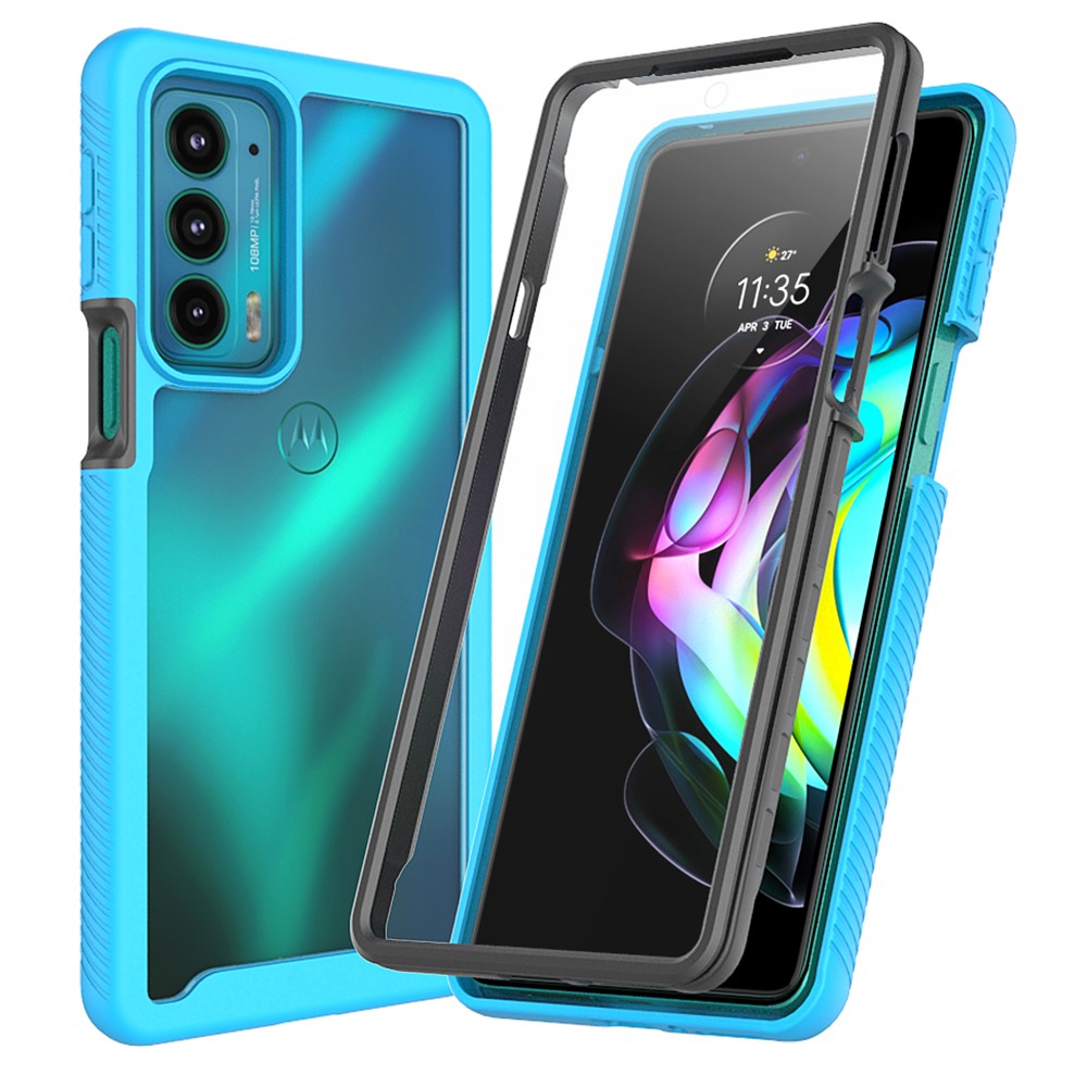 Til Motorola Edge 20 PC+TPU Hybrid Telefoncover Ridsefast med Følsom PET Skærmbeskytter