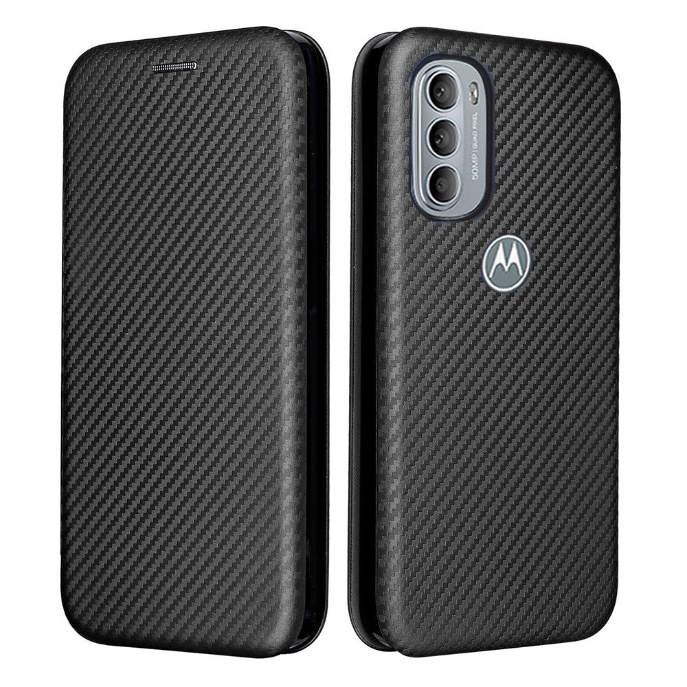 Ringrem med støttedesign, faldsikkert PU-læder, kulfibertekstur og kortslot til Motorola Moto G31/G41