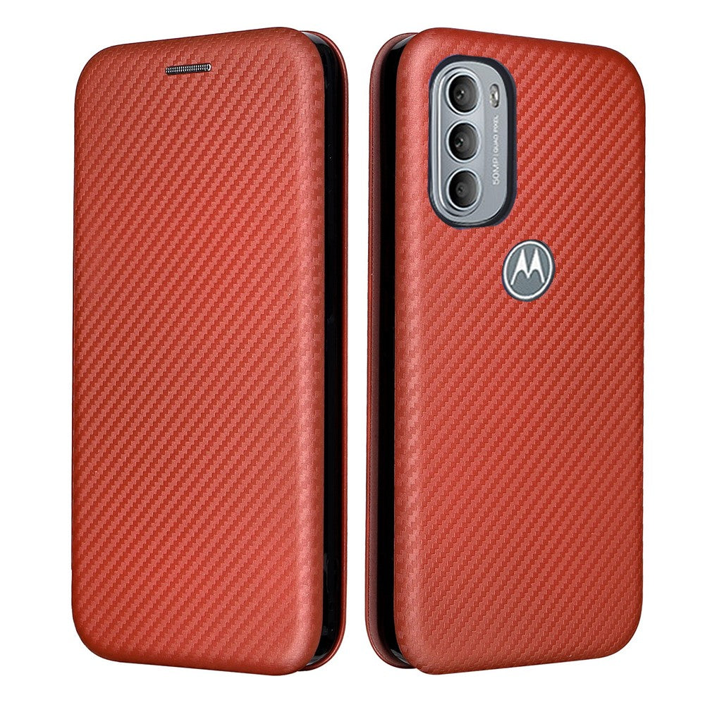 Ringrem med støttedesign, faldsikkert PU-læder, kulfibertekstur og kortslot til Motorola Moto G31/G41