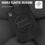 For Lenovo Tab K10/M10 Plus 360-degree Swiveling Kickstand Anti-scratch PC + Silicone Hybrid Case Cover Shell with Hand Band