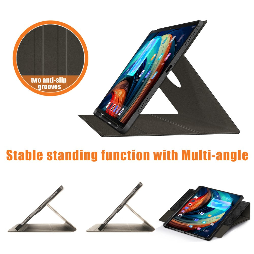 For Lenovo Tab P12 Pro 12.6 inch PU Leather Rotary Stand Tablet Case with Auto Wake/Sleep