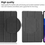 Trifold Stand Tablet Cover for Lenovo Tab P12 Pro, PU Leather + PC Protective Auto Wake/Sleep Smart Case