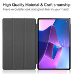 Trifold Stand Tablet Cover for Lenovo Tab P12 Pro, PU Leather + PC Protective Auto Wake/Sleep Smart Case