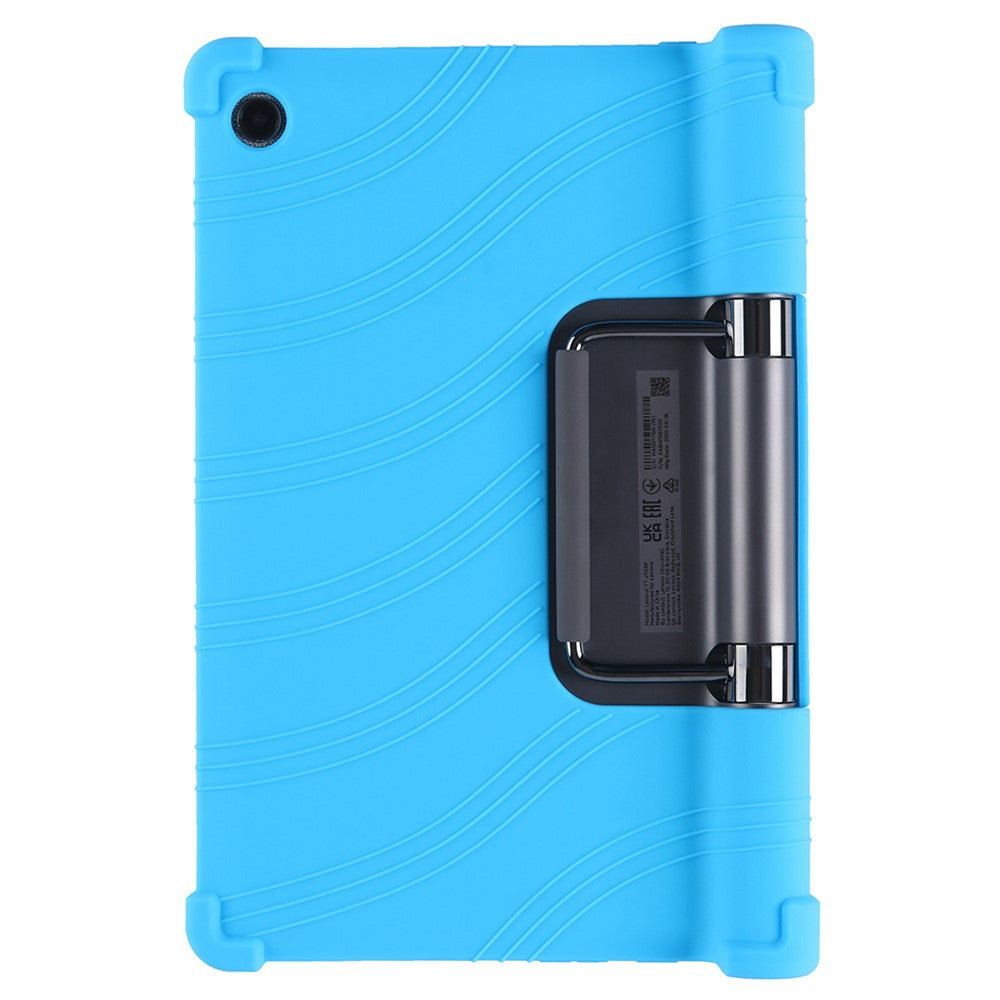 For Lenovo Yoga Tab 11 Flexible Silicone Thickened Four Corners Anti-fall Tablet Case Cover with Foldable Kickstand