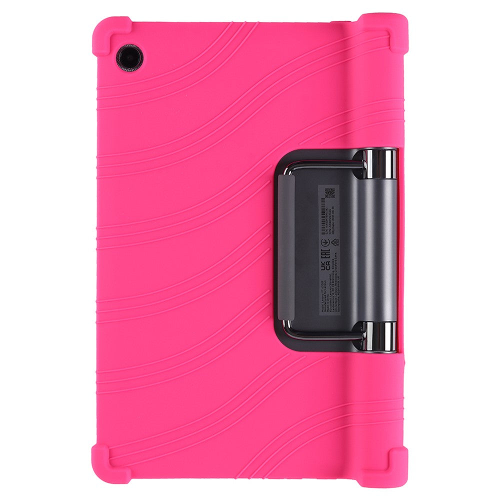 For Lenovo Yoga Tab 11 Flexible Silicone Thickened Four Corners Anti-fall Tablet Case Cover with Foldable Kickstand