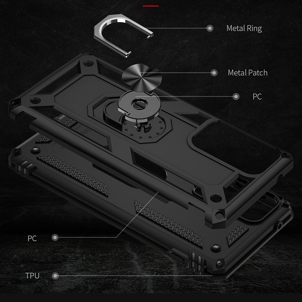 For Motorola Edge 20 Pro Military Grade Protection Hybrid Cell Phone Case 110-Degree + 360-Degree Rotating Ring Kickstand