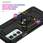 For Motorola Edge 20 Pro Military Grade Protection Hybrid Cell Phone Case 110-Degree + 360-Degree Rotating Ring Kickstand