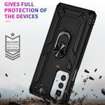 For Motorola Edge 20 Pro Military Grade Protection Hybrid Cell Phone Case 110-Degree + 360-Degree Rotating Ring Kickstand