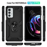 For Motorola Edge 20 Pro Military Grade Protection Hybrid Cell Phone Case 110-Degree + 360-Degree Rotating Ring Kickstand
