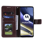 Mandala Flower Imprinted Phone Cover for Motorola Moto G51 5G, PU Leather Shockproof Wallet Case Stand Shell with Wrist Strap