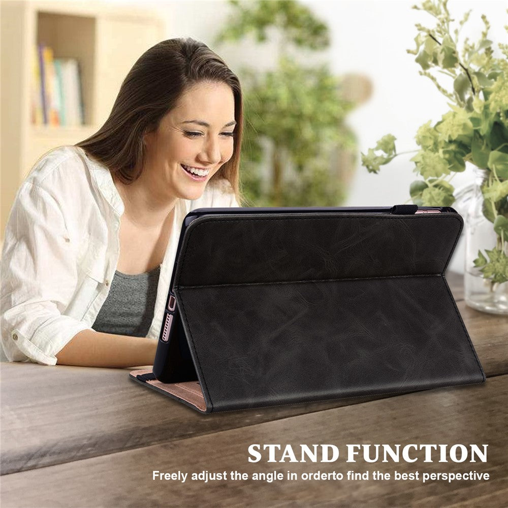 For Lenovo Legion Y700 Line Imprinted Adjustable Stand PU Leather Auto Wake/Sleep Drop-proof Tablet Case with Card Slots