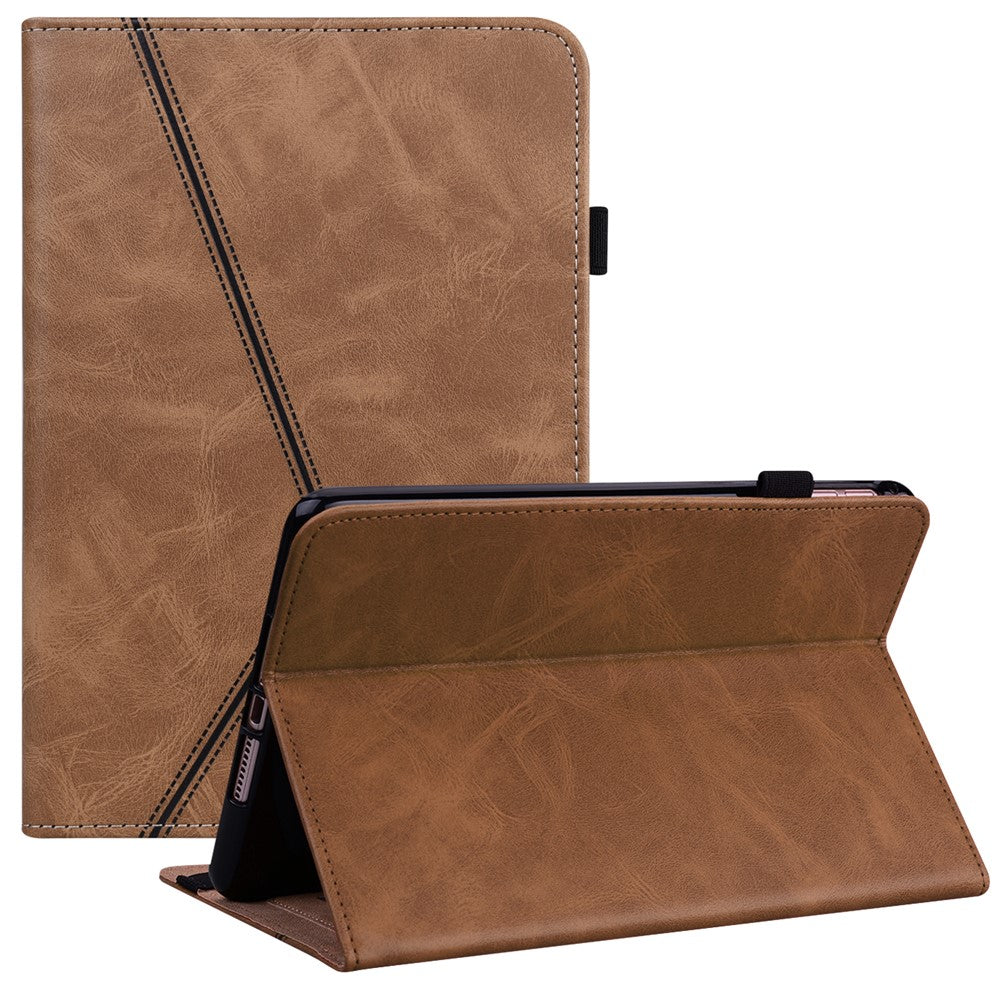 For Lenovo Legion Y700 Line Imprinted Adjustable Stand PU Leather Auto Wake/Sleep Drop-proof Tablet Case with Card Slots