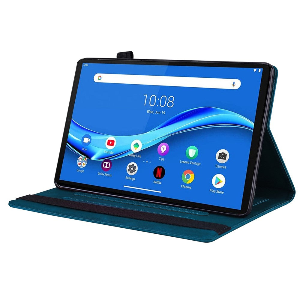 For Lenovo Tab M10 Plus (3rd Gen) 10.6 inch Tablet Case PU Leather Stand Wallet Elastic Drop-Proof Shell with Pencil Holder