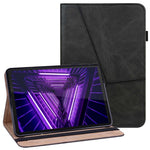 Lenovo Tab M10 Plus (3:e generationen) / Xiaoxin Pad 2022 10,6 tums linjepräglat PU-läderkorthållare surfplatta med resårbandsstängning