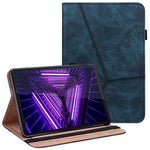 Lenovo Tab M10 Plus (3:e generationen) / Xiaoxin Pad 2022 10,6 tums linjepräglat PU-läderkorthållare surfplatta med resårbandsstängning