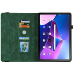 For Lenovo Tab M10 Plus (3rd Gen) Butterfly Flower Imprinted Card Slot PU Leather Tablet Case Stand Cover with Elastic Band