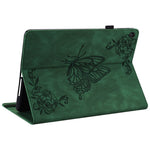 For Lenovo Tab M10 Plus (3rd Gen) Butterfly Flower Imprinted Card Slot PU Leather Tablet Case Stand Cover with Elastic Band