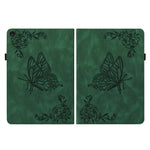 For Lenovo Tab M10 Plus (3rd Gen) Butterfly Flower Imprinted Card Slot PU Leather Tablet Case Stand Cover with Elastic Band