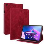 For Lenovo Tab M10 Plus (3rd Gen) Butterfly Flower Imprinted Card Slot PU Leather Tablet Case Stand Cover with Elastic Band
