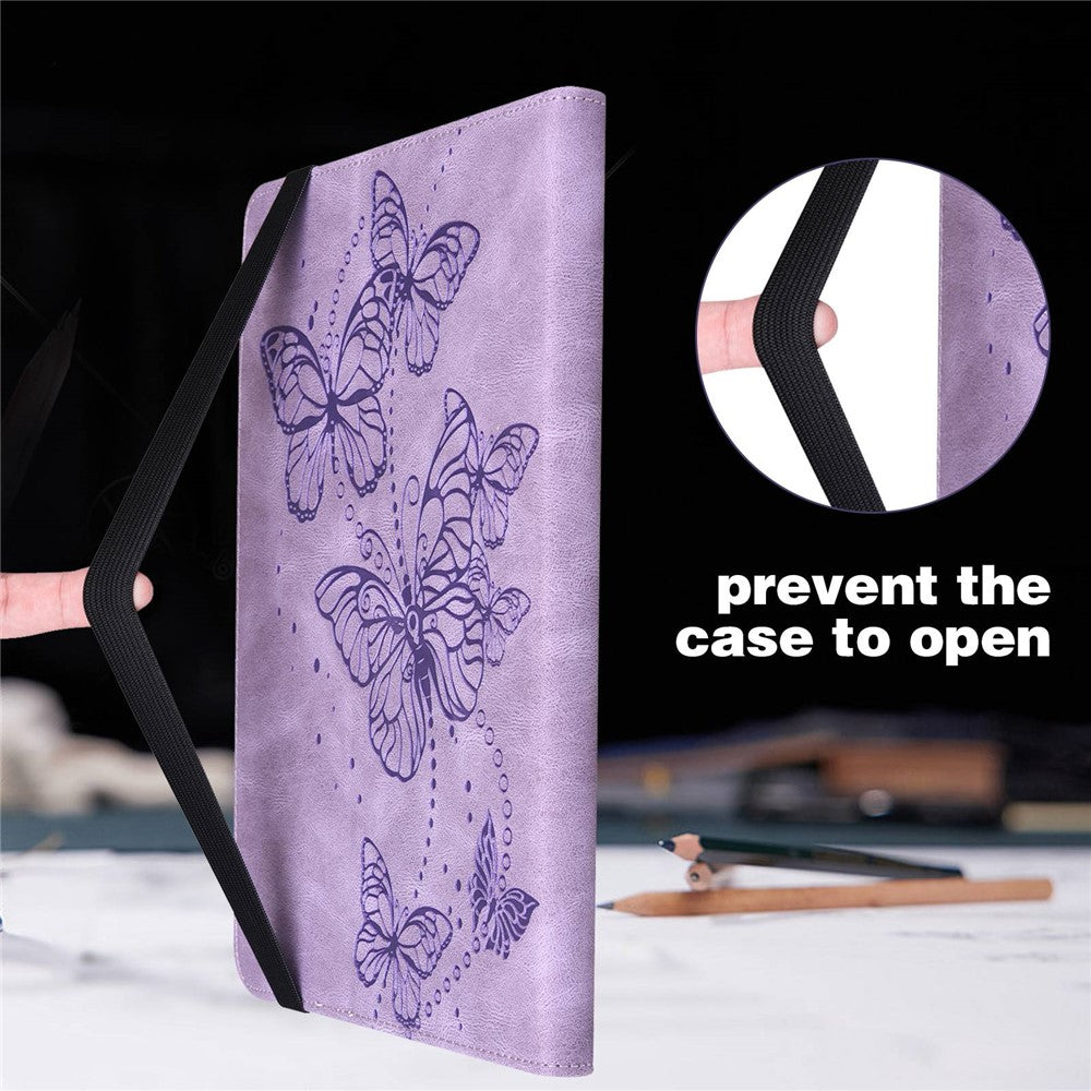 For Lenovo Tab M10 Plus (3rd Gen) / Xiaoxin Pad 2022 10.6 inch PU Leather Tablet Case Imprinting Butterflies Stand Card Holder