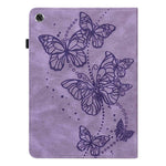 For Lenovo Tab M10 Plus (3rd Gen) / Xiaoxin Pad 2022 10.6 inch PU Leather Tablet Case Imprinting Butterflies Stand Card Holder