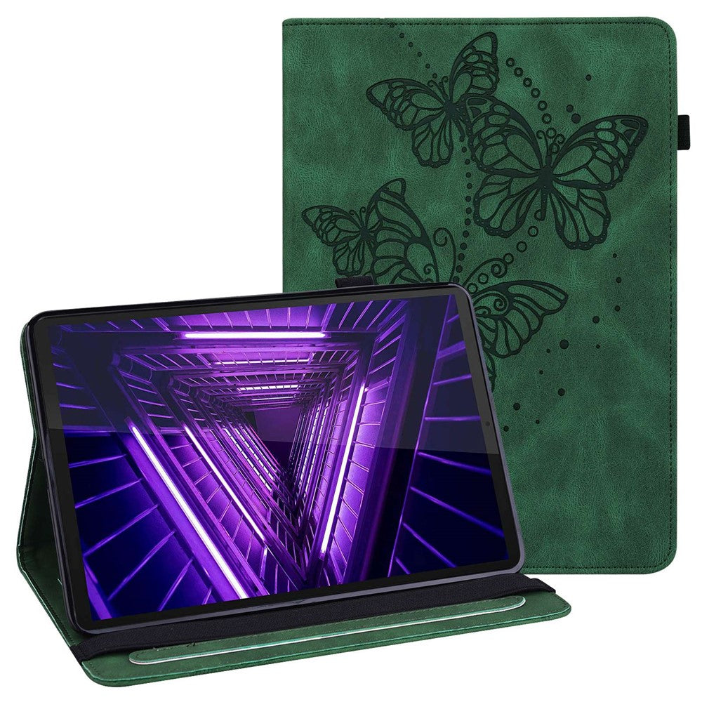 For Lenovo Tab M10 Plus (3rd Gen) / Xiaoxin Pad 2022 10.6 inch PU Leather Tablet Case Imprinting Butterflies Stand Card Holder