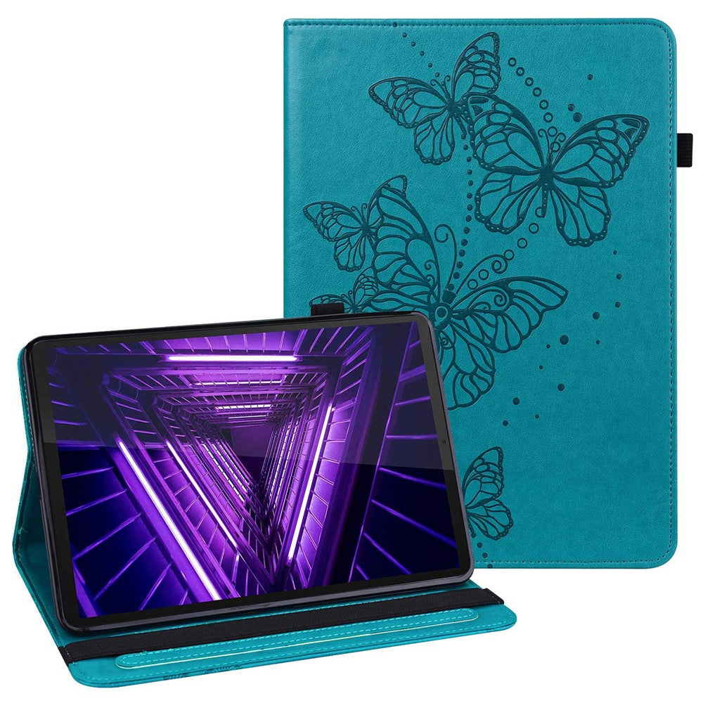For Lenovo Tab M10 Plus (3rd Gen) / Xiaoxin Pad 2022 10.6 inch PU Leather Tablet Case Imprinting Butterflies Stand Card Holder