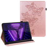 For Lenovo Tab M10 Plus (3rd Gen) / Xiaoxin Pad 2022 10.6 inch PU Leather Tablet Case Imprinting Butterflies Stand Card Holder