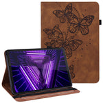 For Lenovo Tab M10 Plus (3rd Gen) / Xiaoxin Pad 2022 10.6 inch PU Leather Tablet Case Imprinting Butterflies Stand Card Holder