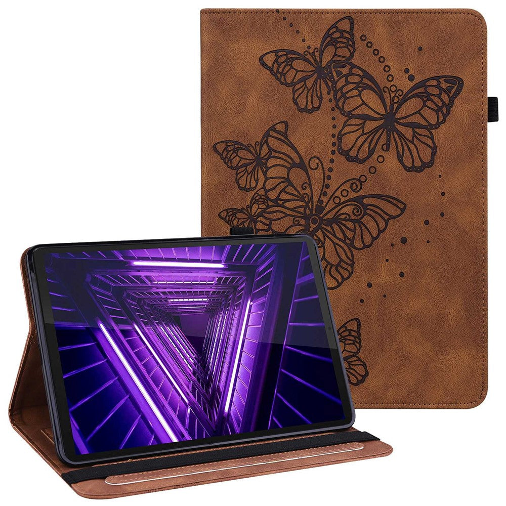 For Lenovo Tab M10 Plus (3rd Gen) / Xiaoxin Pad 2022 10.6 inch PU Leather Tablet Case Imprinting Butterflies Stand Card Holder