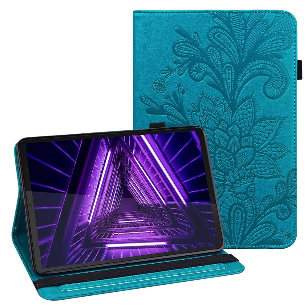 For Lenovo Tab M10 Plus (3rd Gen) / Xiaoxin Pad 2022 10.6 inch Flower Imprinting PU Leather Inner TPU Tablet Case Stand Wallet Cover