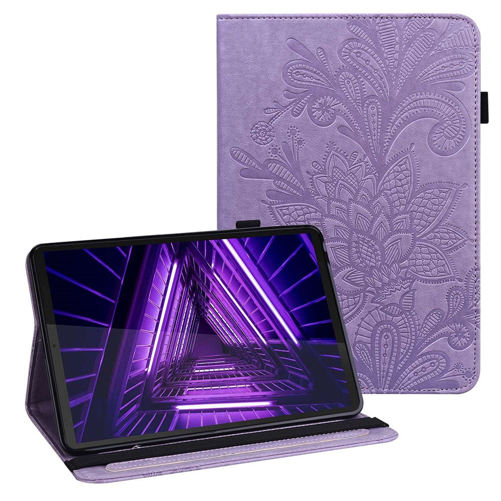 For Lenovo Tab M10 Plus (3rd Gen) / Xiaoxin Pad 2022 10.6 inch Flower Imprinting PU Leather Inner TPU Tablet Case Stand Wallet Cover