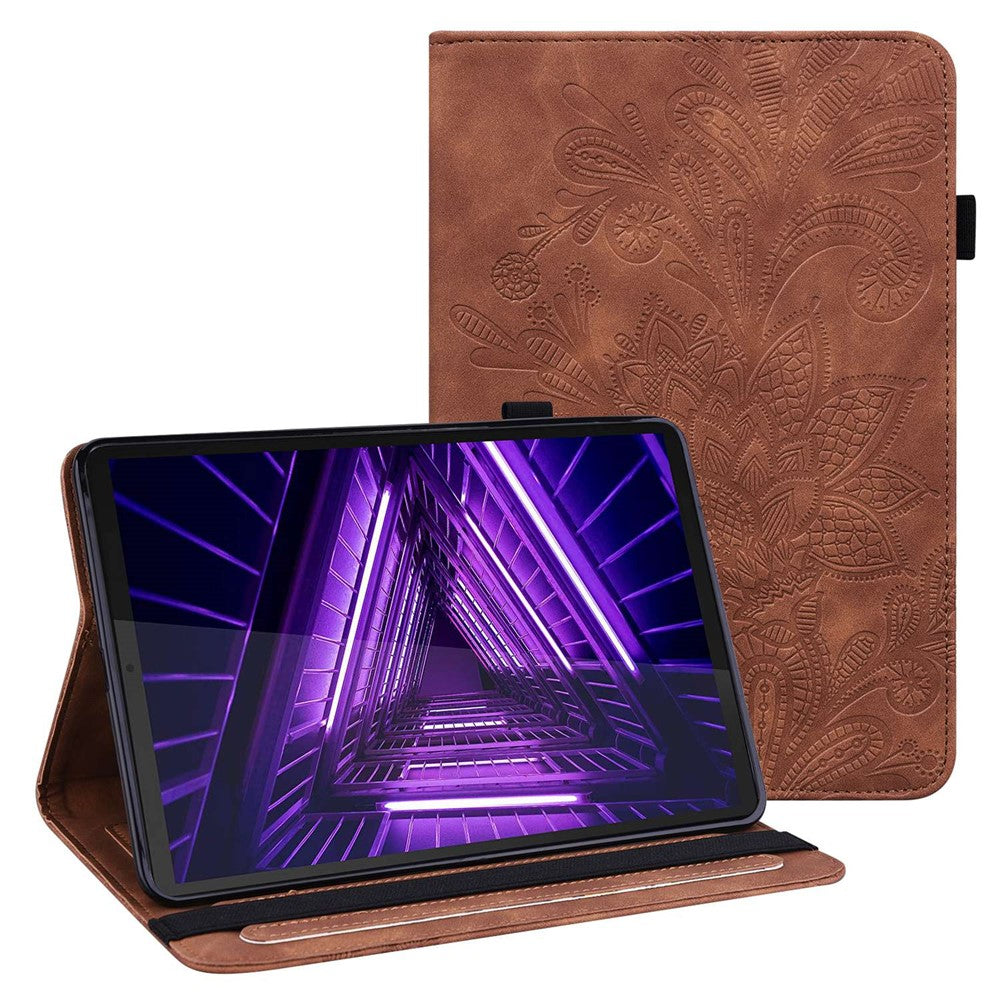 For Lenovo Tab M10 Plus (3rd Gen) / Xiaoxin Pad 2022 10.6 inch Flower Imprinting PU Leather Inner TPU Tablet Case Stand Wallet Cover