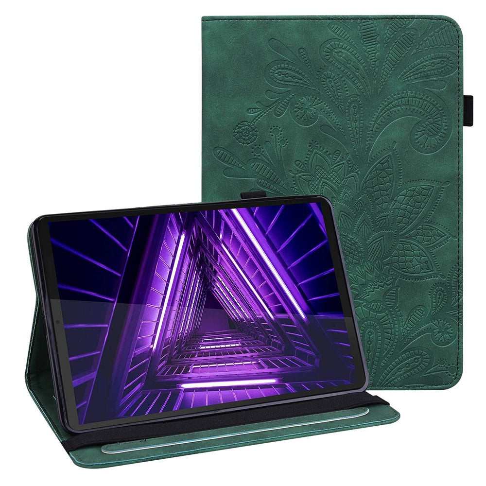 For Lenovo Tab M10 Plus (3rd Gen) / Xiaoxin Pad 2022 10.6 inch Flower Imprinting PU Leather Inner TPU Tablet Case Stand Wallet Cover