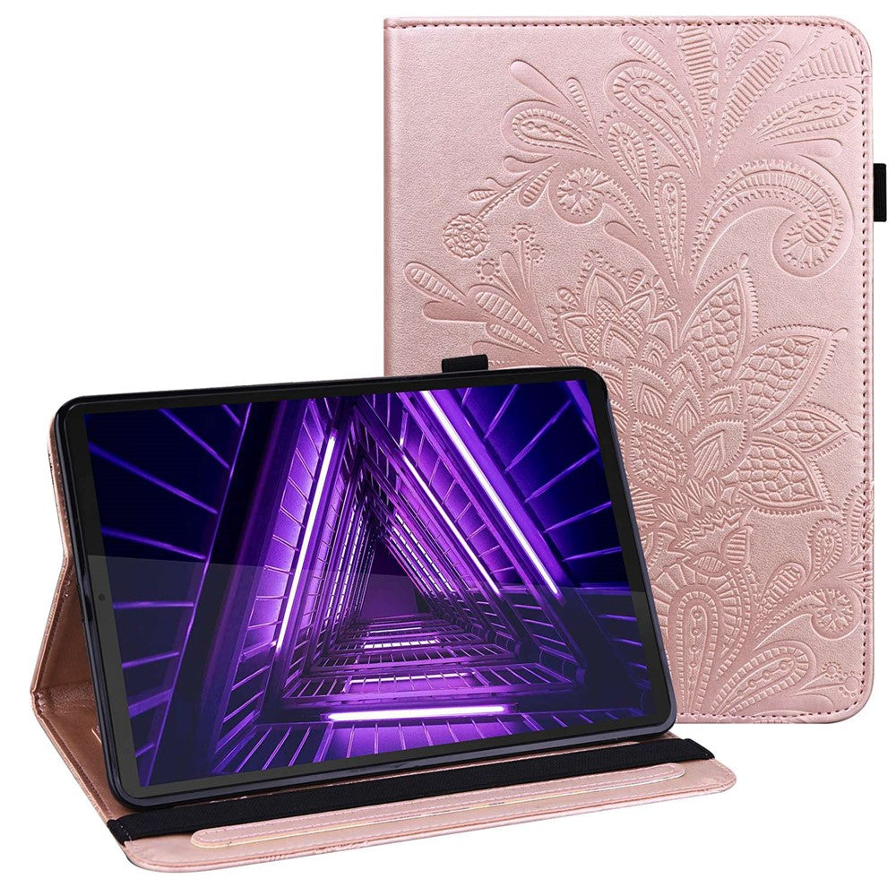 For Lenovo Tab M10 Plus (3rd Gen) / Xiaoxin Pad 2022 10.6 inch Flower Imprinting PU Leather Inner TPU Tablet Case Stand Wallet Cover