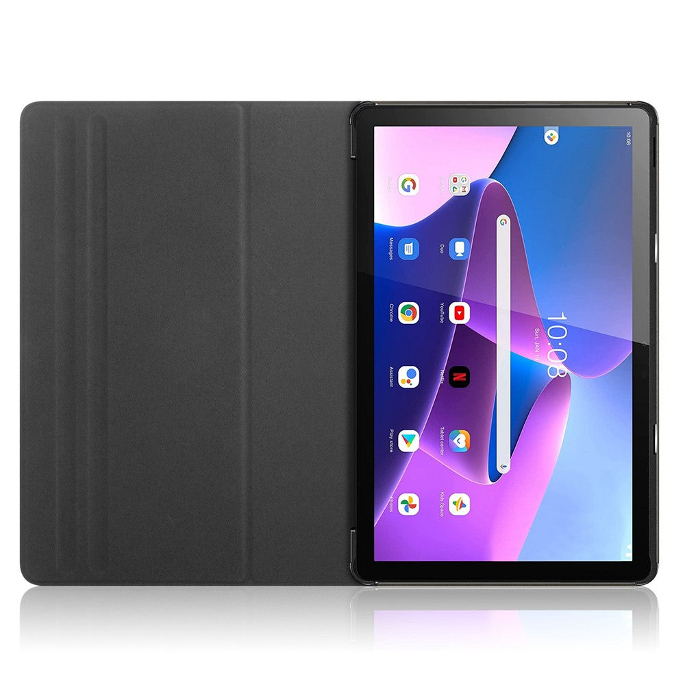 For Lenovo Tab M10 (Gen 3) 10.1 inch 328F 360-degree Rotary Stand Function Pattern Printing PU Leather Tablet Case with Auto Wake/Sleep