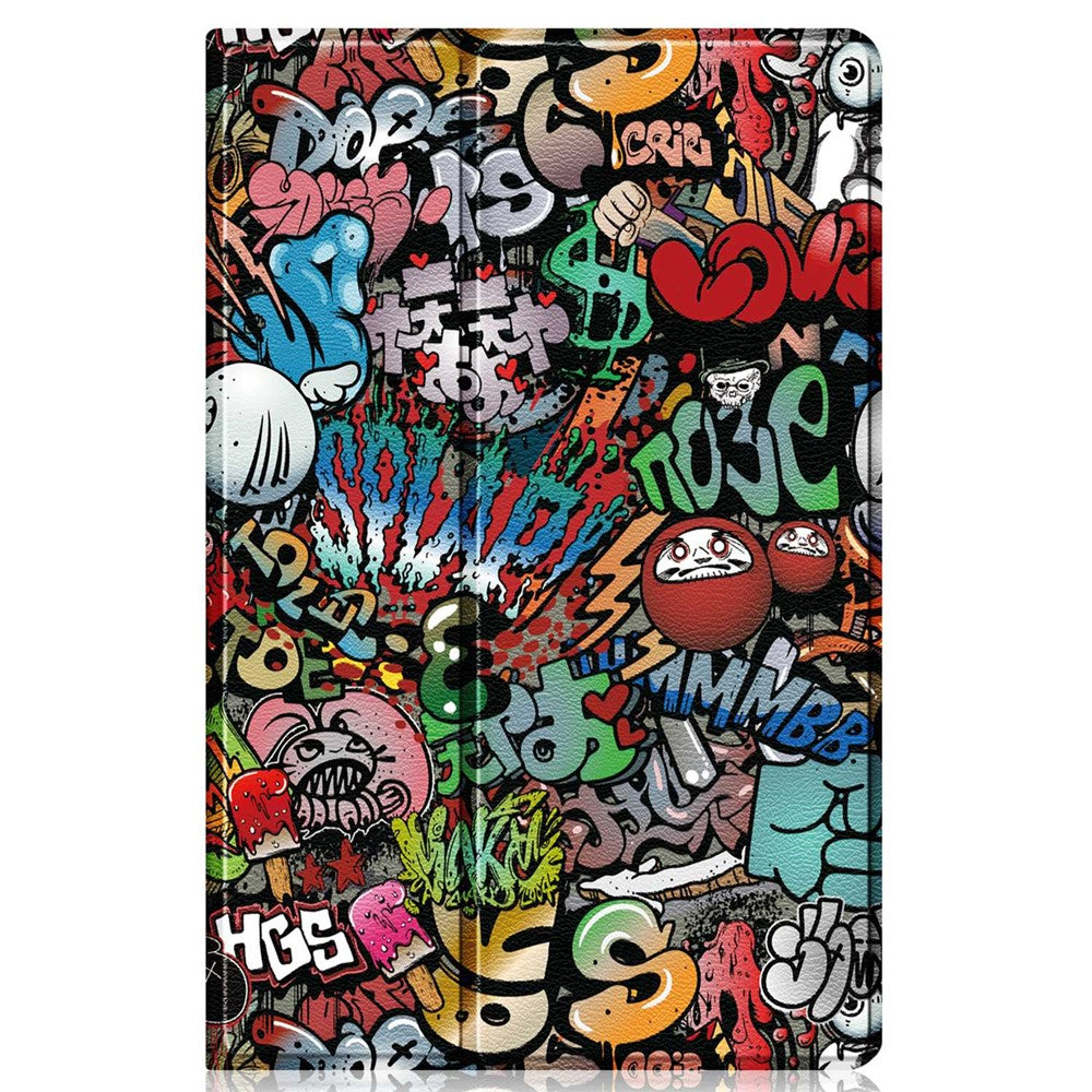 For Lenovo Tab M10 (Gen 3) 10.1 inch 328F 360-degree Rotary Stand Function Pattern Printing PU Leather Tablet Case with Auto Wake/Sleep