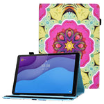 For Lenovo Tab M10 (Gen 3) TB-328FU / TB-328XU Pattern Printing Leather Stand Protective Case Card Slots Smart Cover with Elastic Band and Pencil Holder