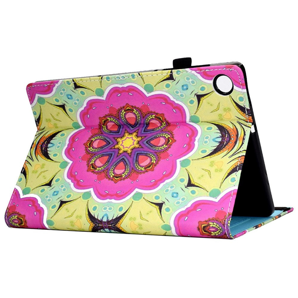 For Lenovo Tab M10 (Gen 3) TB-328FU / TB-328XU Pattern Printing Leather Stand Protective Case Card Slots Smart Cover with Elastic Band and Pencil Holder