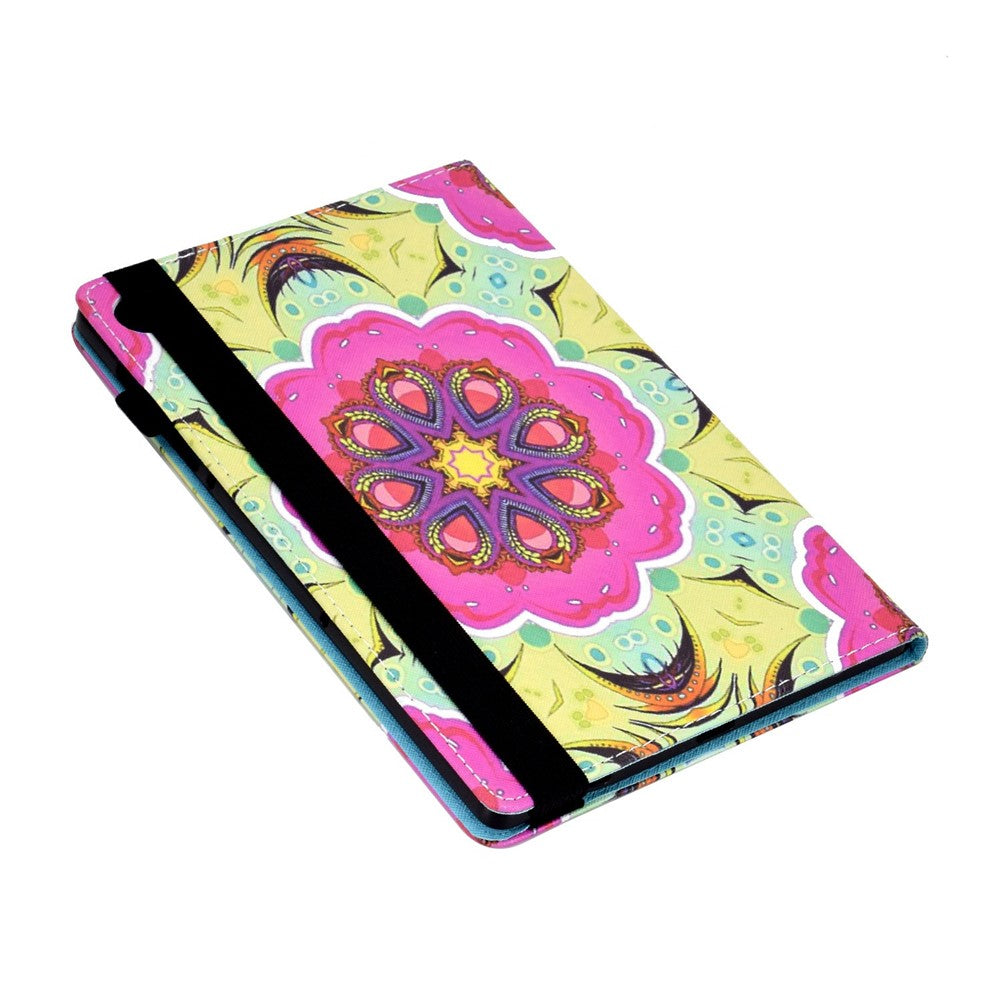 For Lenovo Tab M10 (Gen 3) TB-328FU / TB-328XU Pattern Printing Leather Stand Protective Case Card Slots Smart Cover with Elastic Band and Pencil Holder