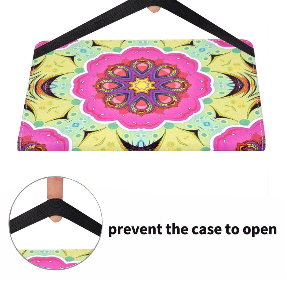 For Lenovo Tab M10 (Gen 3) TB-328FU / TB-328XU Pattern Printing Leather Stand Protective Case Card Slots Smart Cover with Elastic Band and Pencil Holder