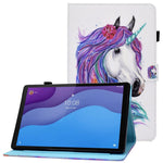 Lenovo Tab M10 (3. generation) TB-328FU / TB-328XU A2, beskyttende smartcover i PU-læder med mønstertryk, justerbart stativ, kortlommer og penholder