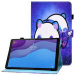 Lenovo Tab M10 (3. generation) TB-328FU / TB-328XU A2, beskyttende smartcover i PU-læder med mønstertryk, justerbart stativ, kortlommer og penholder
