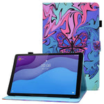 Lenovo Tab M10 (3. generation) TB-328FU / TB-328XU A2, beskyttende smartcover i PU-læder med mønstertryk, justerbart stativ, kortlommer og penholder