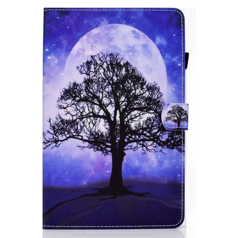 For Lenovo Tab M10 Plus (3rd Gen) / Xiaoxin Pad 2022 10.6 inch PU Leather Smart Auto Wake / Sleep Cover A3 Pattern Printing Stand Card Slots Protective Tablet Case with Pencil Holder