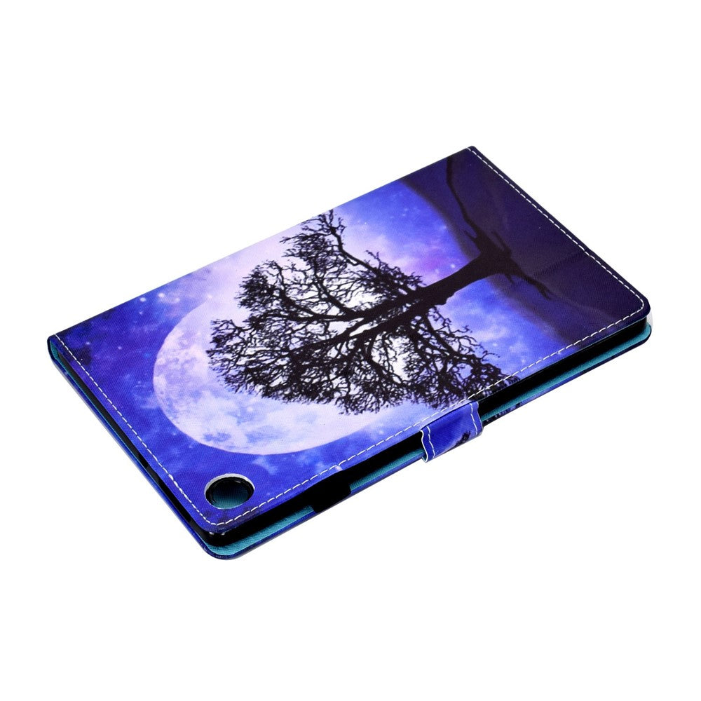 For Lenovo Tab M10 Plus (3rd Gen) / Xiaoxin Pad 2022 10.6 inch PU Leather Smart Auto Wake / Sleep Cover A3 Pattern Printing Stand Card Slots Protective Tablet Case with Pencil Holder