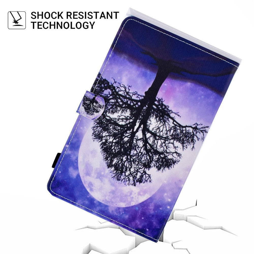 For Lenovo Tab M10 Plus (3rd Gen) / Xiaoxin Pad 2022 10.6 inch PU Leather Smart Auto Wake / Sleep Cover A3 Pattern Printing Stand Card Slots Protective Tablet Case with Pencil Holder